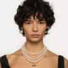 Gargantilla de tres filas con perlas en forma de gota Gargantilla de tres filas con perlas en forma de gota