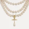 Gargantilla de tres filas con perlas en forma de gota Gargantilla de tres filas con perlas en forma de gota